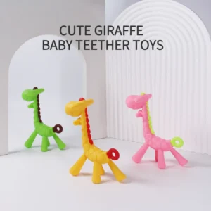 1 Pcs Baby Teether Toys Training Grip Strength Baby Chewing Toy Cute Giraffe Silicone Newborn Health Molar Chewing Accessories